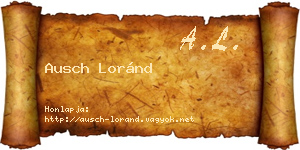 Ausch Loránd névjegykártya